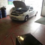 Vauxhall Astra diesel van MOT failure: high emissions. Carbon engine cleaning being carried out: passed new MOT